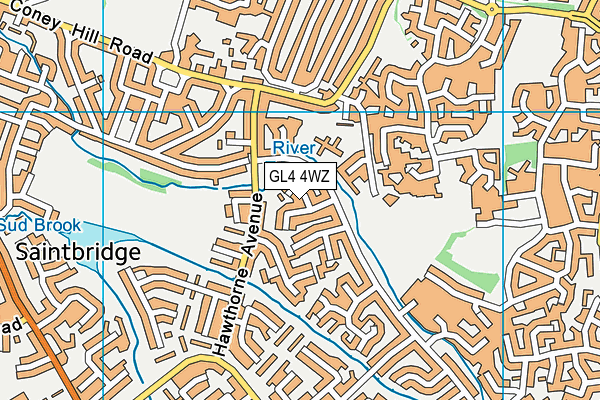 GL4 4WZ map - OS VectorMap District (Ordnance Survey)