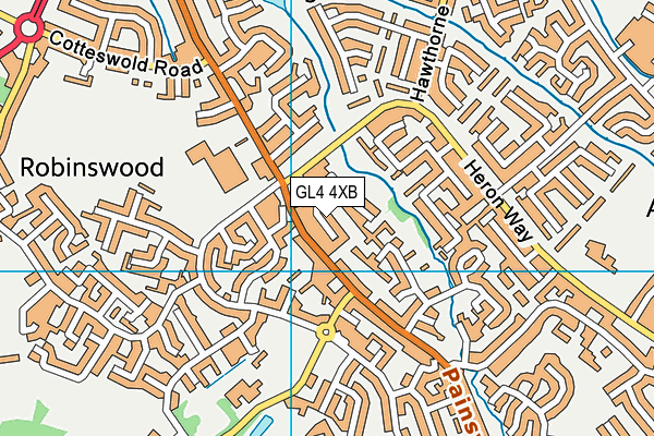 GL4 4XB map - OS VectorMap District (Ordnance Survey)