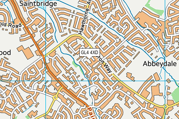 GL4 4XD map - OS VectorMap District (Ordnance Survey)