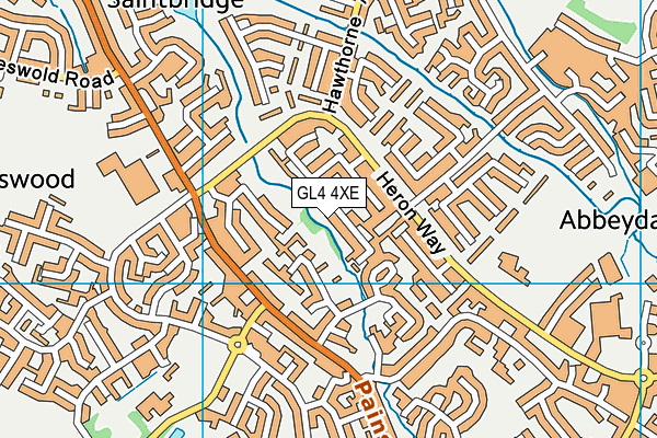 GL4 4XE map - OS VectorMap District (Ordnance Survey)