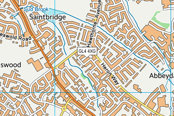 GL4 4XG map - OS VectorMap District (Ordnance Survey)