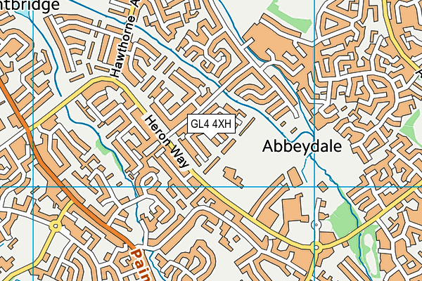 GL4 4XH map - OS VectorMap District (Ordnance Survey)