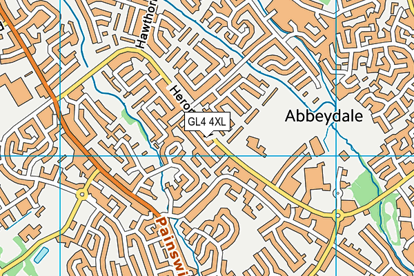 GL4 4XL map - OS VectorMap District (Ordnance Survey)