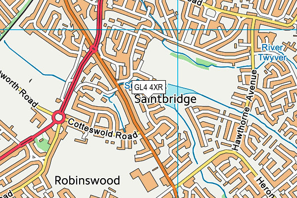 GL4 4XR map - OS VectorMap District (Ordnance Survey)