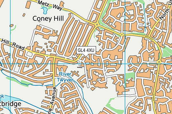 GL4 4XU map - OS VectorMap District (Ordnance Survey)