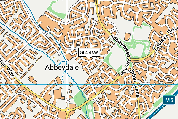 GL4 4XW map - OS VectorMap District (Ordnance Survey)