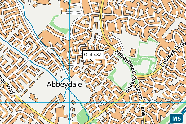 GL4 4XZ map - OS VectorMap District (Ordnance Survey)