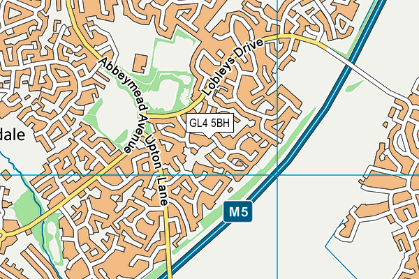 Lobleys Drive Park map (GL4 5BH) - OS VectorMap District (Ordnance Survey)