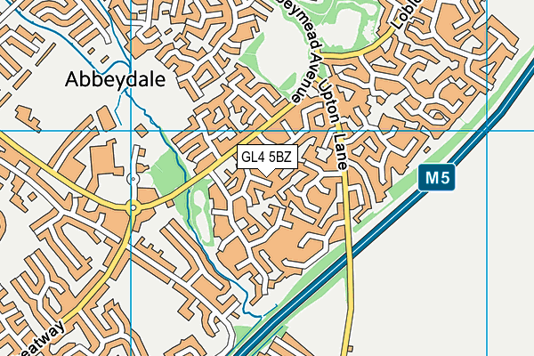 GL4 5BZ map - OS VectorMap District (Ordnance Survey)