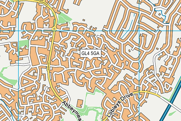 GL4 5GA map - OS VectorMap District (Ordnance Survey)