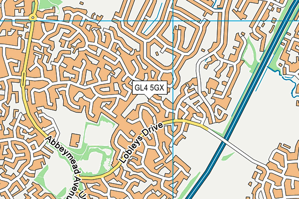 GL4 5GX map - OS VectorMap District (Ordnance Survey)