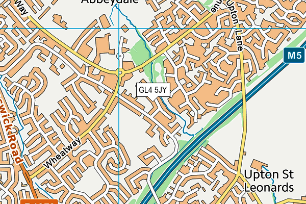 GL4 5JY map - OS VectorMap District (Ordnance Survey)