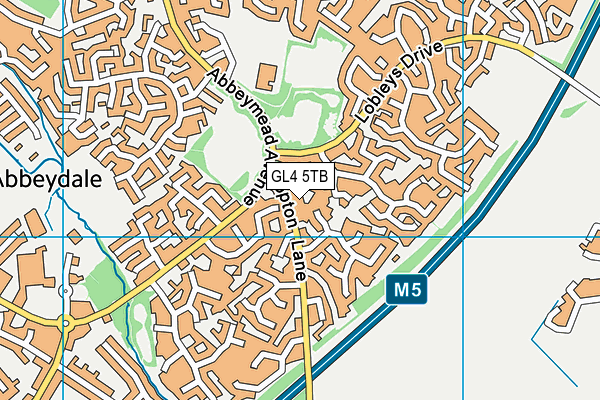 GL4 5TB map - OS VectorMap District (Ordnance Survey)