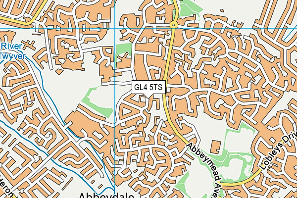 GL4 5TS map - OS VectorMap District (Ordnance Survey)