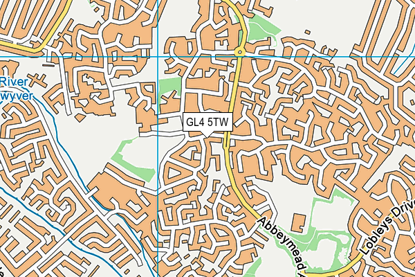 GL4 5TW map - OS VectorMap District (Ordnance Survey)