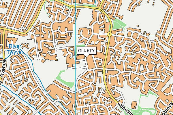 GL4 5TY map - OS VectorMap District (Ordnance Survey)