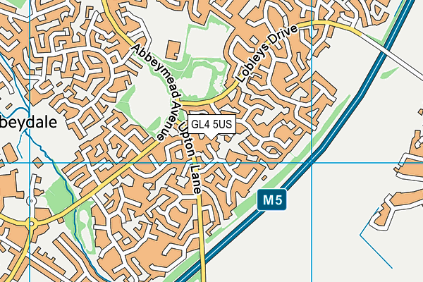 GL4 5US map - OS VectorMap District (Ordnance Survey)