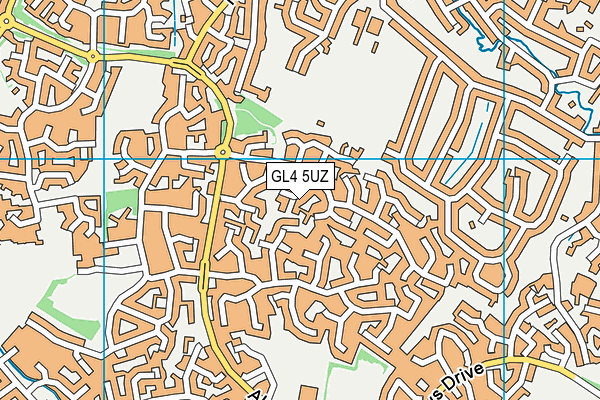 GL4 5UZ map - OS VectorMap District (Ordnance Survey)