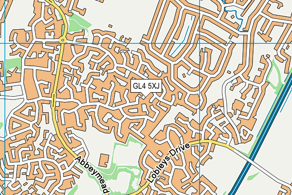 GL4 5XJ map - OS VectorMap District (Ordnance Survey)