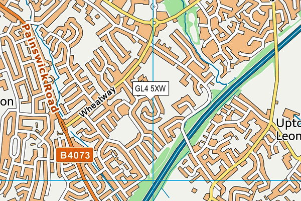 GL4 5XW map - OS VectorMap District (Ordnance Survey)