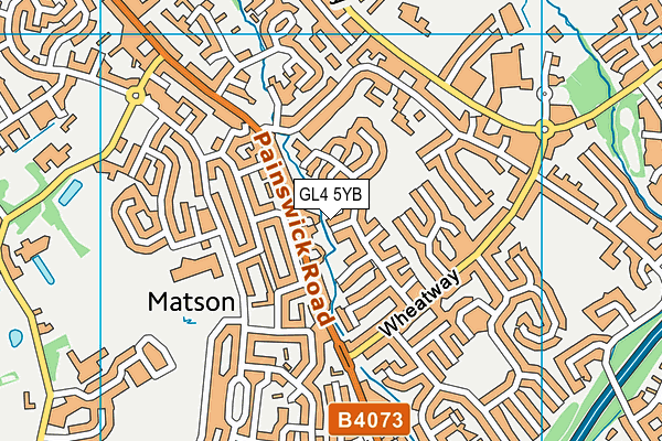 GL4 5YB map - OS VectorMap District (Ordnance Survey)