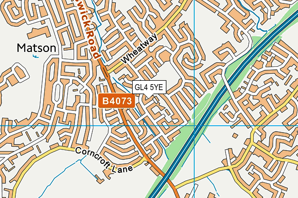 GL4 5YE map - OS VectorMap District (Ordnance Survey)