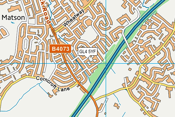 GL4 5YF map - OS VectorMap District (Ordnance Survey)