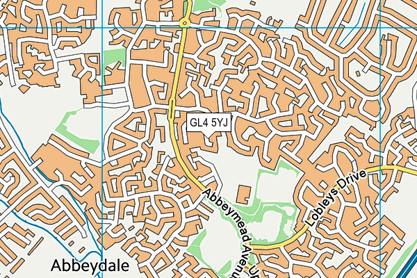 GL4 5YJ map - OS VectorMap District (Ordnance Survey)