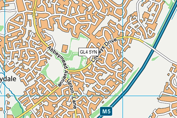 GL4 5YN map - OS VectorMap District (Ordnance Survey)