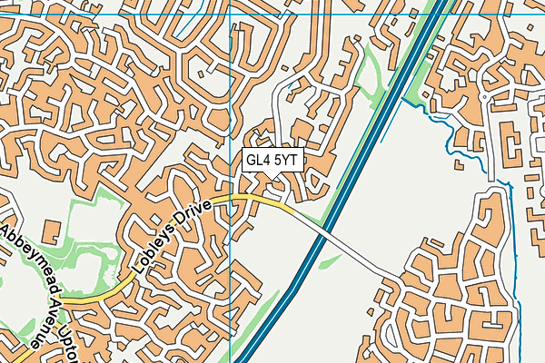 GL4 5YT map - OS VectorMap District (Ordnance Survey)