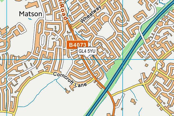 GL4 5YU map - OS VectorMap District (Ordnance Survey)