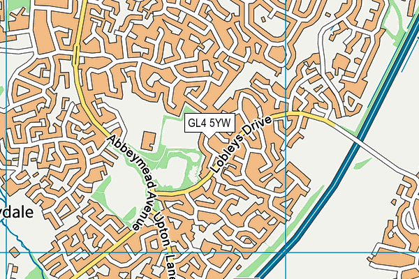 GL4 5YW map - OS VectorMap District (Ordnance Survey)