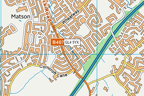 GL4 5YX map - OS VectorMap District (Ordnance Survey)