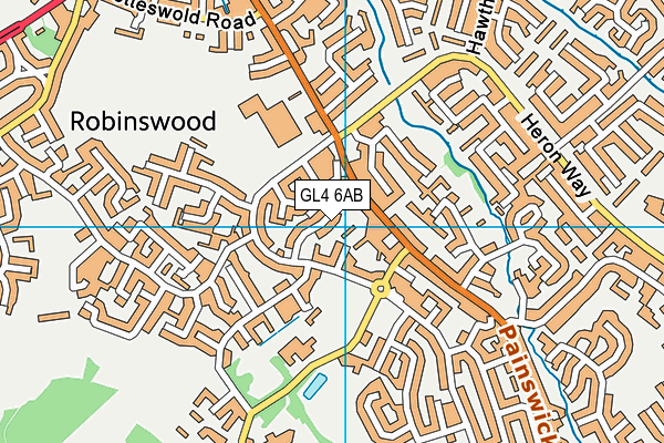 GL4 6AB map - OS VectorMap District (Ordnance Survey)