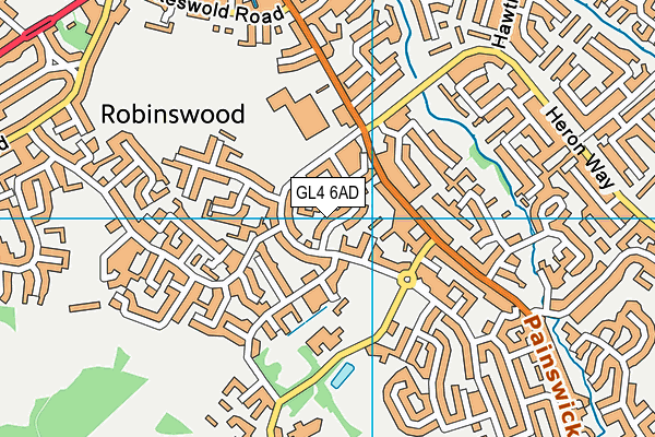 GL4 6AD map - OS VectorMap District (Ordnance Survey)