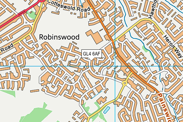 GL4 6AF map - OS VectorMap District (Ordnance Survey)