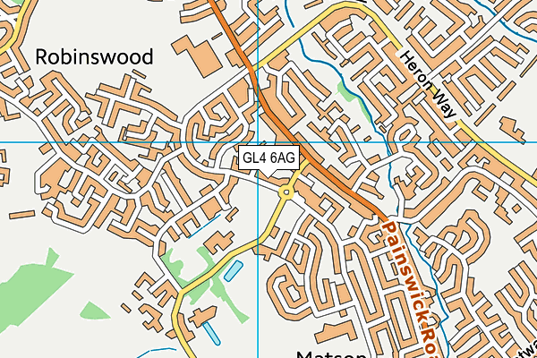 GL4 6AG map - OS VectorMap District (Ordnance Survey)