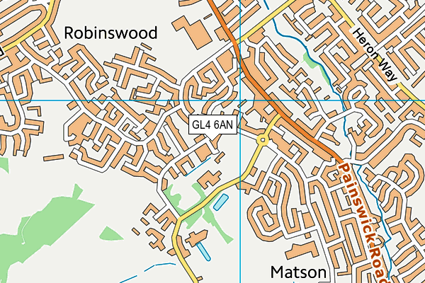 GL4 6AN map - OS VectorMap District (Ordnance Survey)