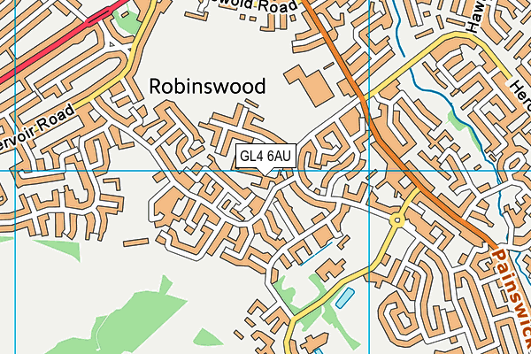 GL4 6AU map - OS VectorMap District (Ordnance Survey)