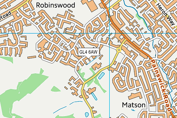 GL4 6AW map - OS VectorMap District (Ordnance Survey)