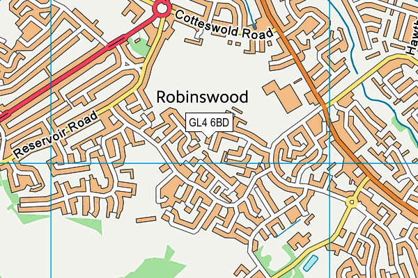 GL4 6BD map - OS VectorMap District (Ordnance Survey)