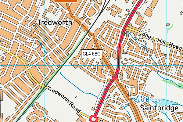 GL4 6BG map - OS VectorMap District (Ordnance Survey)