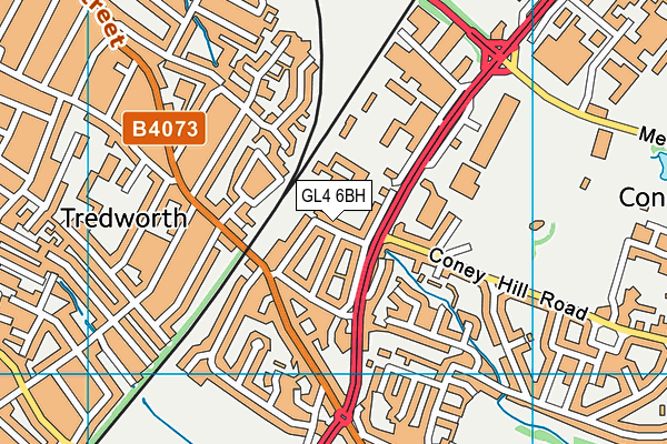 GL4 6BH map - OS VectorMap District (Ordnance Survey)