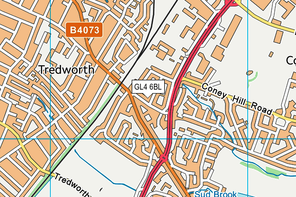 GL4 6BL map - OS VectorMap District (Ordnance Survey)