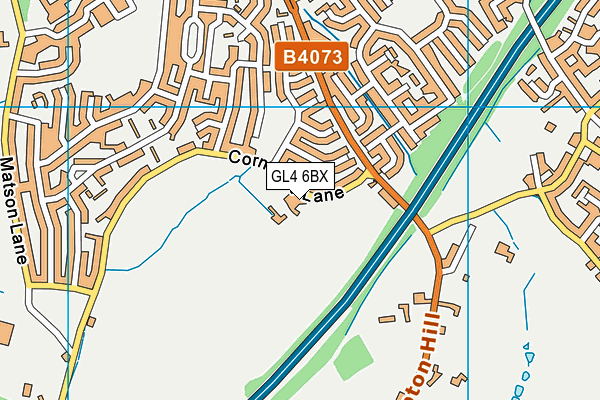 GL4 6BX map - OS VectorMap District (Ordnance Survey)