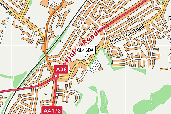 GL4 6DA map - OS VectorMap District (Ordnance Survey)