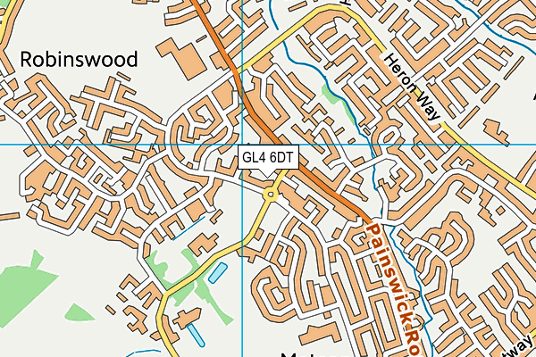 GL4 6DT map - OS VectorMap District (Ordnance Survey)