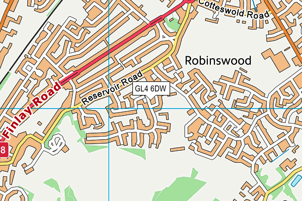 GL4 6DW map - OS VectorMap District (Ordnance Survey)