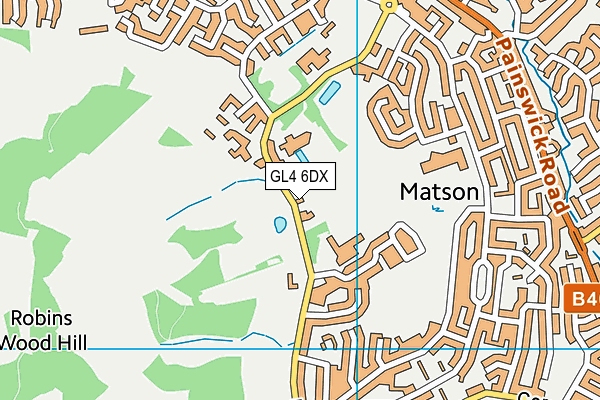 Gloucester Golf Club map (GL4 6DX) - OS VectorMap District (Ordnance Survey)