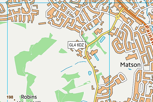 GL4 6DZ map - OS VectorMap District (Ordnance Survey)